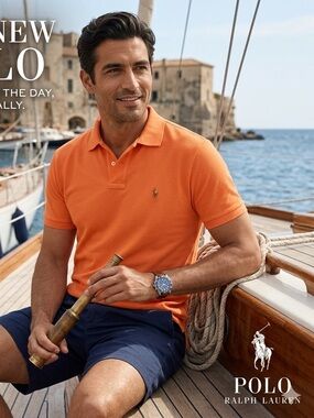 Polo Ralph Lauren Shirt XL Orange Golf Preppy Flesh Pony Pima Soft Touch Cotton